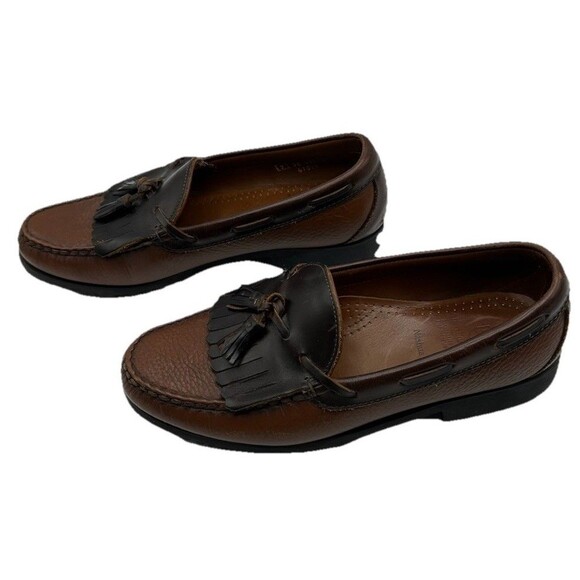 Vintage Allen Edmonds Mens Sz 9 Nashua Loafers Kiltie Tassel Black/Brown Leather main image 14